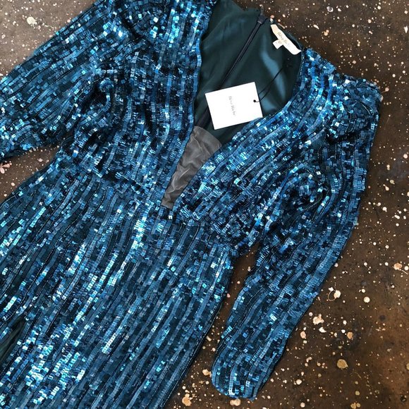 Rêve Riche Miesha Dress Forest Green Sequins Party - Picture 9 of 9